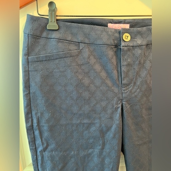 Lilly Pulitzer Kelly Textured Pants Navy Size 8 - Picture 5 of 16